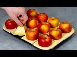 Dessert in 5 minutes! Just puff pastry and 2 apples