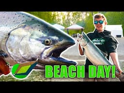 BANK Fishing For Columbia RIVER SALMON (Plunking Triple Wobblers)