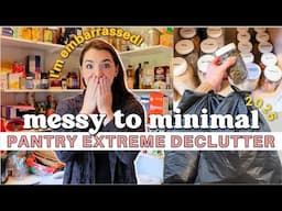 *embarrassing* PANTRY EXTREME DECLUTTER | Laundry room organization MESSY TO MINIMAL 2025