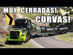 TRES Latas (PIPAS) Gigantes de MONSTER en un Cascadia Ruta de CURVAS American Truck Simulator