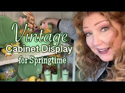 Vintage Cabinet  Display Refresh for Springtime