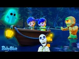 Row Your Spooky Boat 🧟🛶 | Monsters Are Coming! | Kids Songs & Nursery Rhymes | Baby Blue