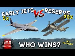 5x First Jet Fighters VS 30x Early 1930 Prop Planes - WHO WINS? - WAR THUNDER
