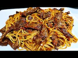 Sweet and Spicy Honey Garlic Steak Pasta - Easy Steak Pasta Stir Fry  Recipe