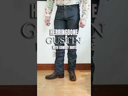 Selvedge Denim Herringbone Gustin Jeans with Cowboy Boots 👖 #cowboyboots #mensjeans