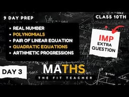 Class 10 Maths important extra questions | Most common extra questions for class 10 Maths exam 2025