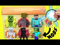 Minecraft Movie Surprise Doors with Keys + DIY Crafts for Kids with Steve, Denis, Mob Dolls Part 2