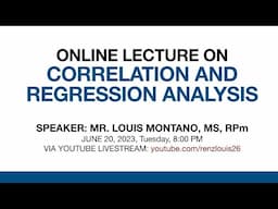Online Lecture on Correlation and Regression Analysis