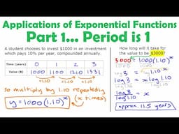 Applications of Exponential Functions - Part 1: Period of 1 • [7.3b/8.4c] PRE-CALCULUS 12