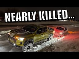 ZR2 Rescues Family During ICE STORM! Nearly KILLED By SEMI..