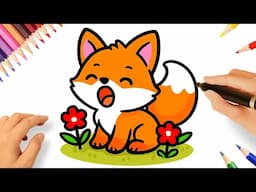 HOW TO DRAW A CUTE FOX EASY 💟💖 CUTE ANIMALS