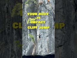 How does the body handle the impact of a cliff dive?