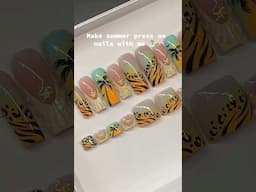 Summer Acrylic Press On Nails Tutorial #nailart #acrylicnails #pressonnails