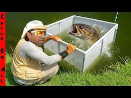 BUILDING a GIANT FISH TRAP with My OLD BABY CAGE!