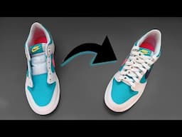 How to tie long shoelaces for Nike Dunk 1 low, lacing tutorial