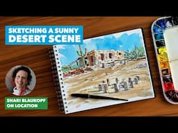URBAN SKETCHING: A Sunny Desert Scene in Ink and Watercolour