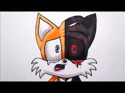 How To Draw Tails VS Tails.exe Step By Step | FNF