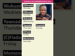 Days of the Week in Twi  #akan #twi #learntwi  #learnakan