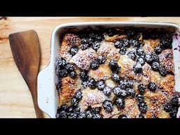 Blueberry Croissant French Toast Bake Recipe | The Sweetest Journey