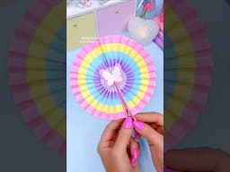 Cómo hacer un abanico de papel 🪭 Manualidades con papel #diy #manualidades #ideas
