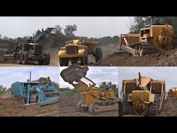 OLD CATERPILLARS WORKING HARD