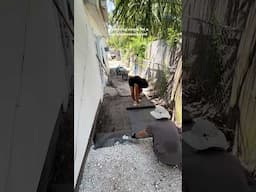 building a rock path to prevent weeds for a low maintenance yard