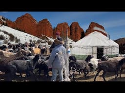 Nomadic life of a lonely family far from civilization