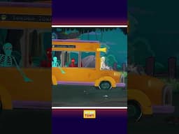 💀 Cuatro esqueletos en un espeluznante viaje en autobús 🚌 #shorts #spooky #halloween #kidssong