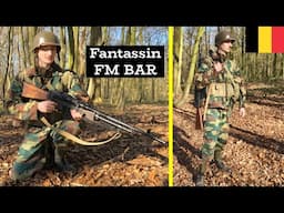 Présentation d'uniforme militaire de soldat belge équipé de FM BAR (1958-1971)