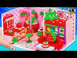 Make a Miniature Strawberry House from Scratch 🍓😸 | 10 Days of DIY with Cardboard | Miniature House