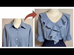 DIY Upcycling a Shirt|셔츠 리폼|블라우스|Blouse|남방|안입는옷 리폼|Recycling Old Your Clothes|Refashion|옷만들기|옷수선