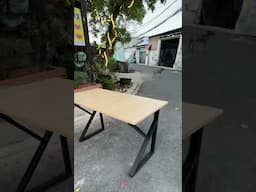 Bàn làm việc chân sắt chữ K - mặt gỗ MDF thanh lý.mov