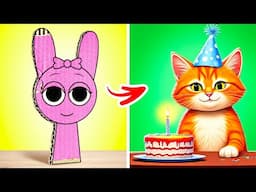 Best DIY Party Ever! 🐱🎁 Cat Gadgets, Mermaid Tricks & Sprunki Plushies!