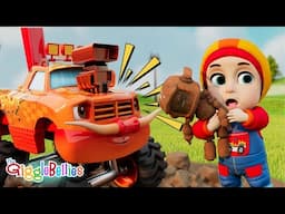 Five Little Excavators | The Counting Song | Nursery Rhymes - GiggleBellies