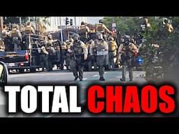 MASSIVE UNREST IN LOS ANGELES LEADS TO NIGHT TIME CHAOS.. *FOOTAGE*