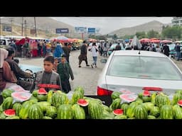 Exploring Kabul's Northern District | Local Market & Street Food Tour | Watermelon | Mulberry