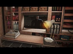 Working Late at a Food Kiosk..