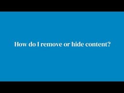 How to remove or hide content in an Oxford Learning Link Course