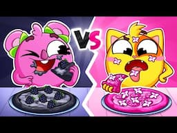 🍕 Pizza Challenge! 💖 Pink VS 🖤 Black Pizza Song | Kids Songs 🐱🐨🐰🦁 And Nursery Rhymes by Baby Zoo