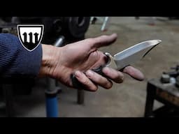 Forging a small stainless steel bowie knife, the complete movie.