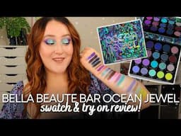 BELLA BEAUTE BAR OCEAN JEWEL EYESHADOW PALETTE REVIEW! *NEW* Swatch & Try On First Impression Look