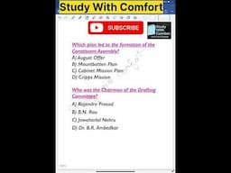 Polity mcq | Constituent Assembly #studywithcomfort #upsc