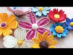 9 Paper Quilling Flowers DIY || How to make art!