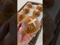 Sourdough pretzel BUNS made from sourdough pretzel dough