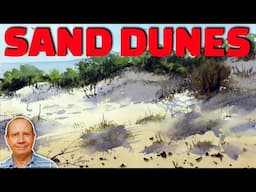 How to paint realistic sand dunes with watercolors. Full step by step watercolour painting tutorial
