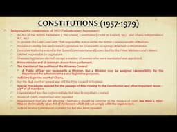 LLB CONSTITUTIONAL LAW-  HISTORICAL EVOLUTION OF GHANA'S CONSTITUTION ( Part 3)-   (1957-1979)