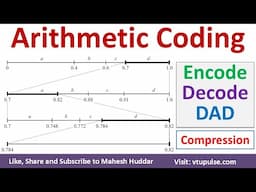 Arithmetic Coding Solved Example | Graphical Arithmetic Coding Image Compression Vidya Mahesh Huddar