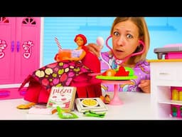Une journée de régime de Barbie🍏 Pourquoi a-t-elle mal à l’estomac?😣
