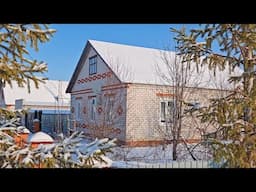 Village life in the cold winter in Russia