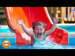 BABY SLIDE - Baby Hilarious with Slide Water || Just Funniest